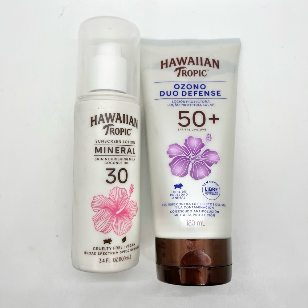 Hawaiian Tropic Ozone Duo Defense + SPF 50+ Sunscreen Lotion Mineral Coconut Oil